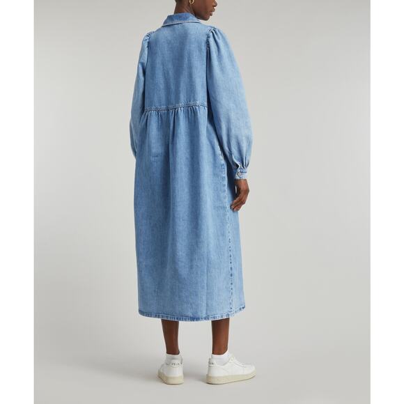 Aligne Gabriella Women's Long Sleeve Midi Denim Dress, Sz UK18 US14, Light Wash - Picture 2 of 15